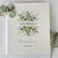 Gästebuch Hochzeit - Blätter - Ordner A4 - Beige