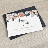 Save the Date Karte - Navy/Rosa