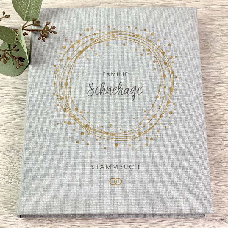 Familienstammnbuch Holzoptik Creme Champagner Stammbuch Hochzeit Trauung Kirche